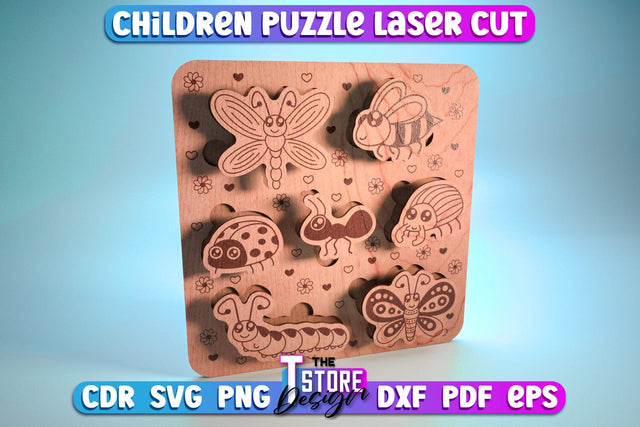 Bee Puzzle Laser Cut | Baby Game Design | Wooden Design | CNC File SVG The T Store Design 