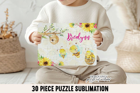 Bee Puzzle Sublimation PNG for Kids Sublimation BijouBay 