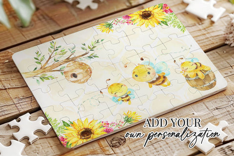 Bee Puzzle Sublimation PNG for Kids Sublimation BijouBay 