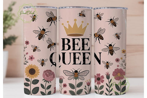 Bee Queen 20oz Tumbler Wrap Sublimation PixelChick 
