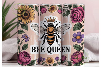 Bee Queen 20oz Tumbler Wrap Sublimation PixelChick 