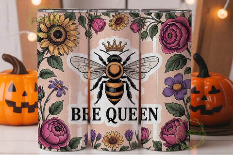 Bee Queen 20oz Tumbler Wrap Sublimation PixelChick 