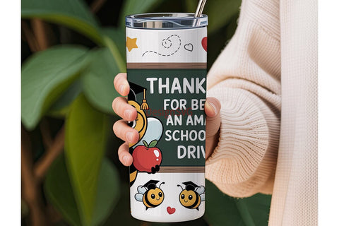 Bee School Bus Driver 20oz Tumbler Sublimation DesignSVG 