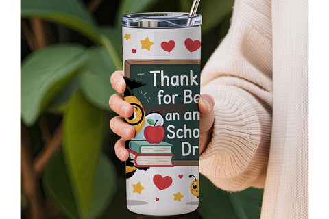 Bee School Bus Driver 20oz Tumbler Sublimation DesignSVG 