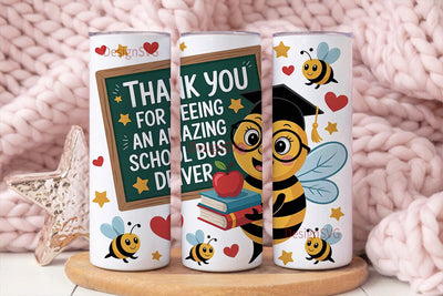 Bee School Bus Driver 20oz Tumbler Sublimation DesignSVG 