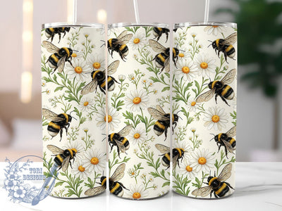 Bee Seamless Pattern 20oz Tumbler, Honeybee Pattern, Nature Tumbler, Seamless Sublimation, Stylish Wrap Design, Cute PNG, 20oz Tumbler Wrap Sublimation ToriDesigns 