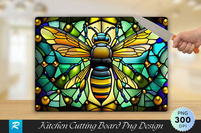 Bee Stained Glass Cutting Board Sublimation Regulrcrative 