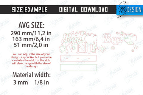 Bee Standing Signs with Elements Laser Cut Bundle | Honey Comb | Summer Design | CNC Files SVG Fly Design 