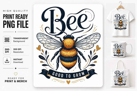 Bee Sublimation PNG Bee Lover Digital Download Good To Grow Bumble Bee Design SVG BillahCrafts 