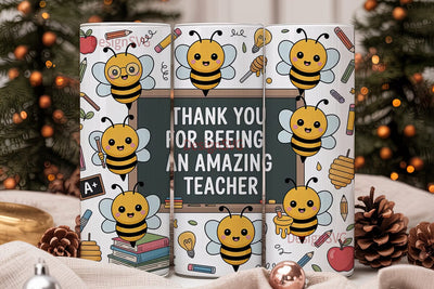Bee Teacher Appreciation Tumbler Wrap Sublimation DesignSVG 