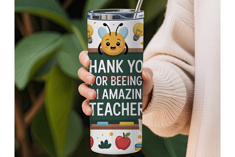 Bee Teacher Appreciation Tumbler Wrap Sublimation DesignSVG 