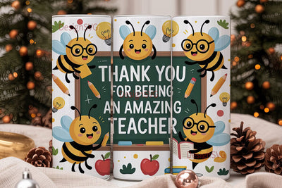 Bee Teacher Appreciation Tumbler Wrap Sublimation DesignSVG 