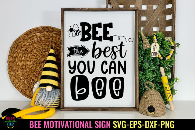 Bee the Best SVG I Bee Motivational SVG I Bee Tshirt SVG SVG Happy Printables Club 