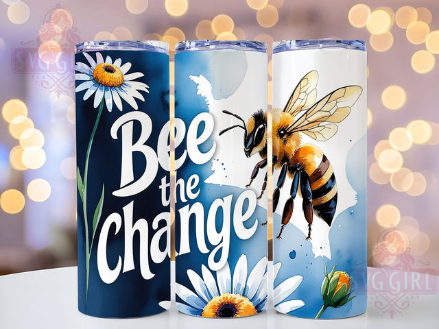 Bee the Change Honeycomb Tumbler, Honeycomb Wrap, 20oz Sublimation Wrap, Save the Bees Cup, Inspirational Bee Design, Nature Lover Tumbler, Boho Bee Art Sublimation SvggirlplusArt 