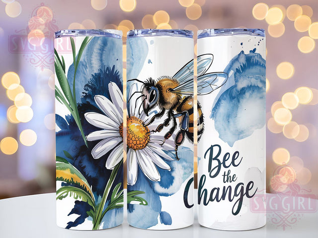 Bee the Change Honeycomb Tumbler, Honeycomb Wrap, 20oz Sublimation Wrap, Save the Bees Cup, Inspirational Bee Design, Nature Lover Tumbler, Boho Bee Art Sublimation SvggirlplusArt 