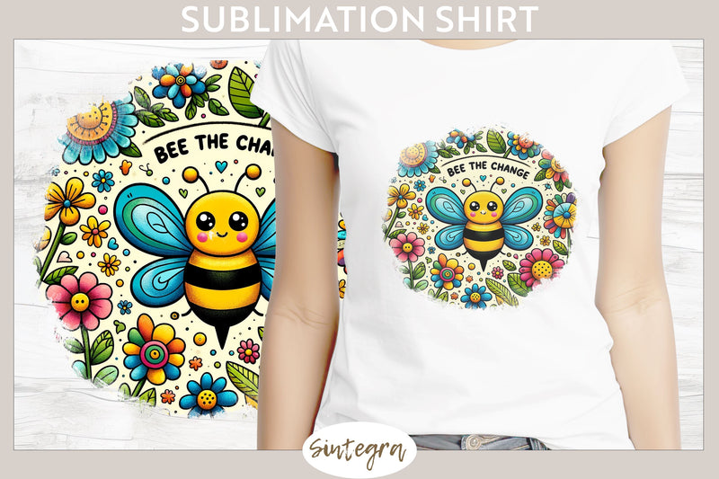Bee The Change v7 T-shirt Sublimation Sublimation Sintegra 