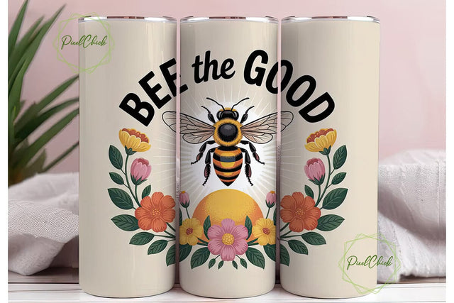 Bee The Good 20oz Tumbler Wrap Sublimation PixelChick 