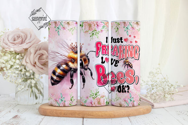 Bee Tumbler Sublimation Design, Honey Bee Sunflowers 20oz Skinny Tumbler Wraps Templates Sublimation sassyprint 