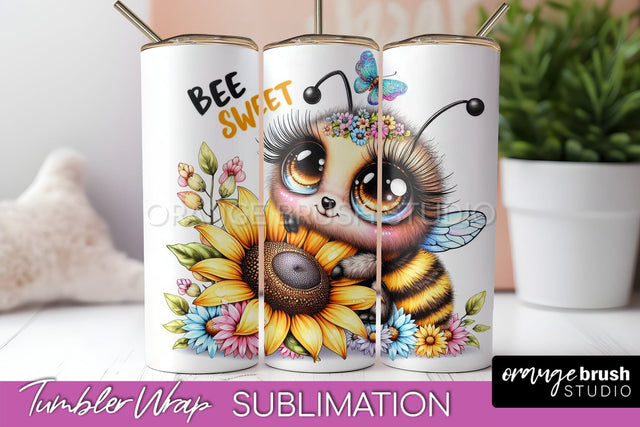 Bee Tumbler Wrap, Inspirational Quote Tumbler Sublimation Sublimation OrangeBrushStudio 