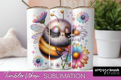 Bee Tumbler Wrap, Inspirational Quote Tumbler Sublimation Sublimation OrangeBrushStudio 