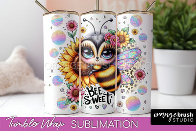 Bee Tumbler Wrap, Inspirational Quote Tumbler Sublimation Sublimation OrangeBrushStudio 