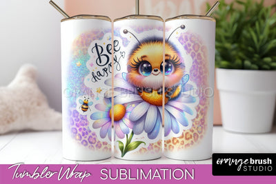 Bee Tumbler Wrap, Inspirational Quote Tumbler Sublimation Sublimation OrangeBrushStudio 