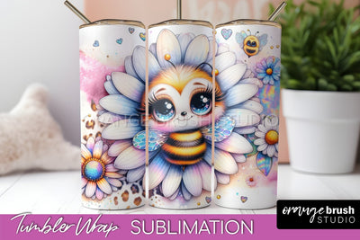 Bee Tumbler Wrap, Inspirational Quote Tumbler Sublimation Sublimation OrangeBrushStudio 