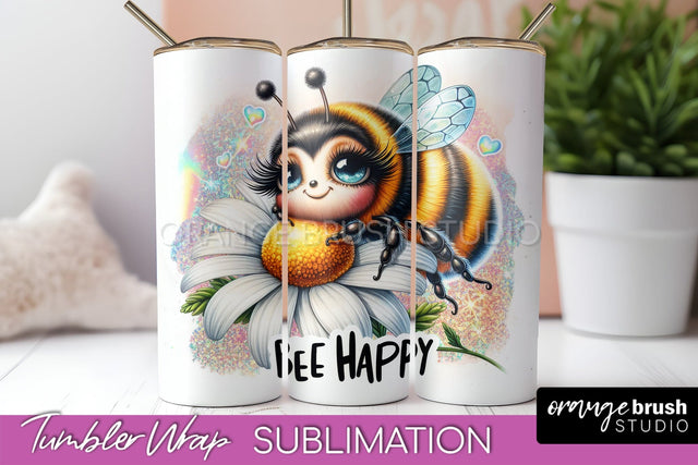 Bee Tumbler Wrap, Inspirational Quote Tumbler Sublimation Sublimation OrangeBrushStudio 