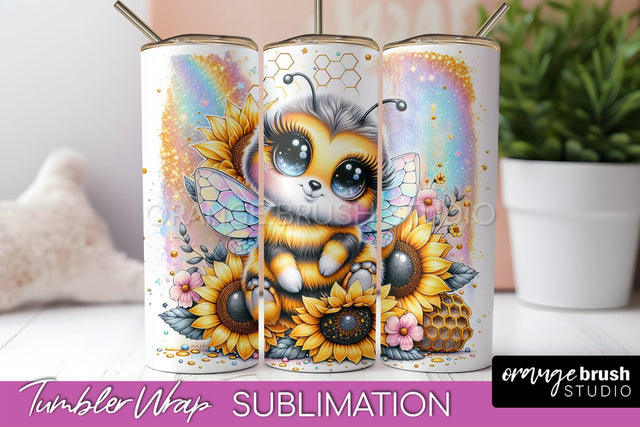 Bee Tumbler Wrap, Inspirational Quote Tumbler Sublimation Sublimation OrangeBrushStudio 