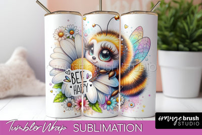 Bee Tumbler Wrap, Inspirational Quote Tumbler Sublimation Sublimation OrangeBrushStudio 