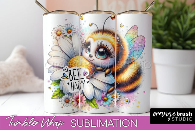 Bee Tumbler Wrap, Inspirational Quote Tumbler Sublimation Sublimation OrangeBrushStudio 