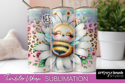Bee Tumbler Wrap, Inspirational Quote Tumbler Sublimation Sublimation OrangeBrushStudio 