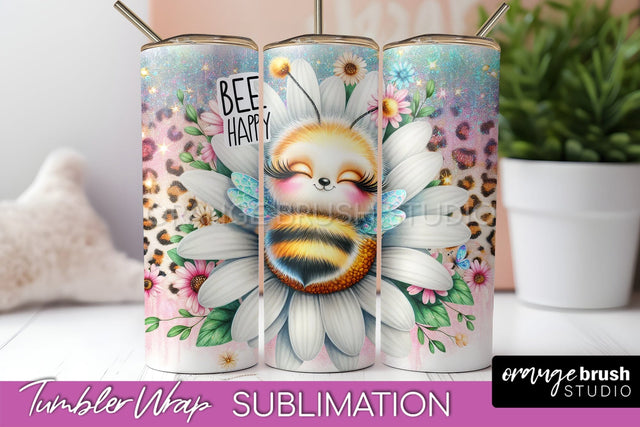 Bee Tumbler Wrap, Inspirational Quote Tumbler Sublimation Sublimation OrangeBrushStudio 