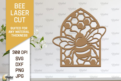 Bee Wall Decor Laser Cut Bundle. Honey Bee Wall Art SVG SVG Evgenyia Guschina 