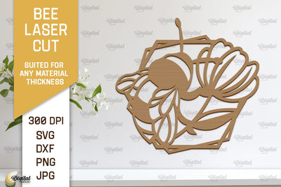 Bee Wall Decor Laser Cut. Honey Bee Wall Art SVG Design SVG Evgenyia Guschina 