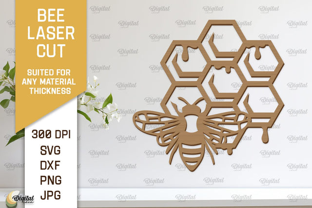 Bee Wall Decor Laser Cut. Honey Bee Wall Art SVG Design SVG Evgenyia Guschina 