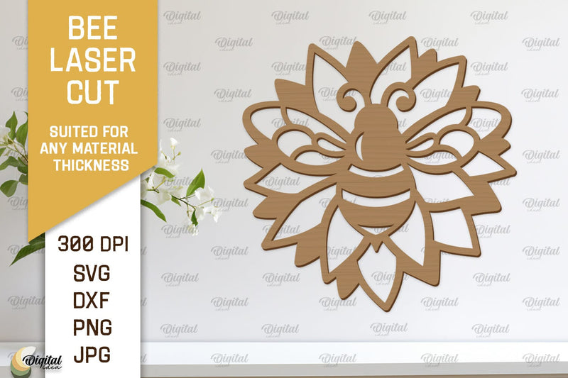 Bee Wall Decor Laser Cut. Honey Bee Wall Art SVG Design SVG Evgenyia Guschina 