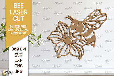 Bee Wall Decor Laser Cut. Honey Bee Wall Art SVG Design SVG Evgenyia Guschina 