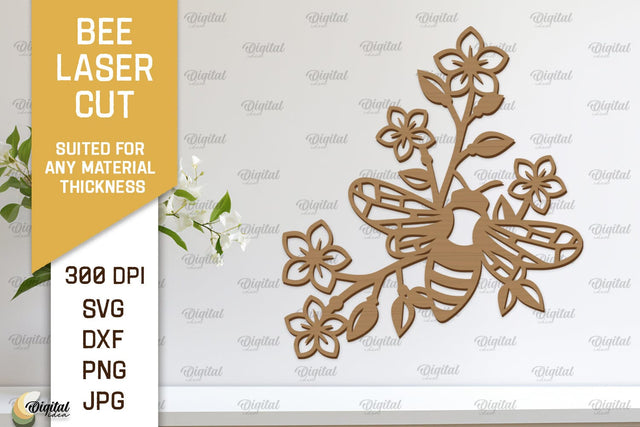 Bee Wall Decor Laser Cut. Honey Bee Wall Art SVG Design SVG Evgenyia Guschina 