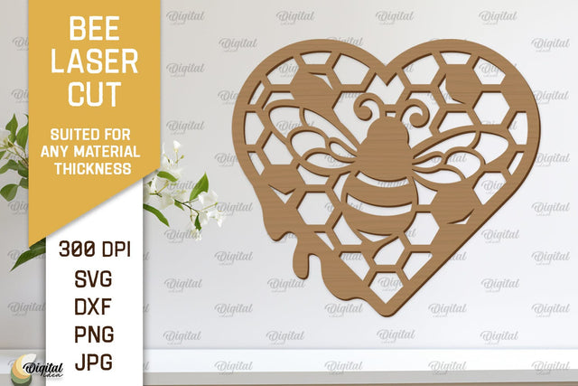 Bee Wall Decor Laser Cut. Honey Bee Wall Art SVG Design SVG Evgenyia Guschina 