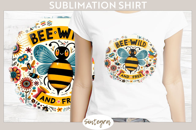 Bee Wild & Free v6 T-shirt Sublimation Sublimation Sintegra 