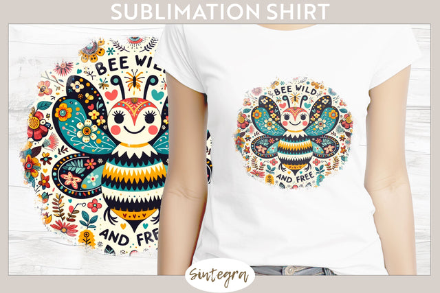 Bee Wild & Free v7 T-shirt Sublimation Sublimation Sintegra 