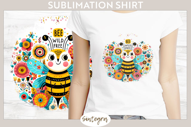 Bee Wild & Free v8 T-shirt Sublimation Sublimation Sintegra 