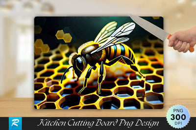 Bee With Honeycomb Cutting Board Sublimation Regulrcrative 