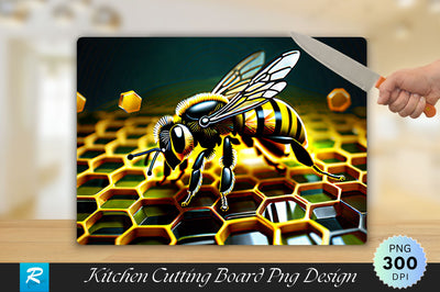Bee With Honeycomb Cutting Board Sublimation Regulrcrative 