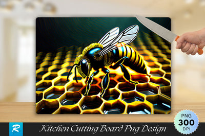 Bee With Honeycomb Cutting Board Sublimation Regulrcrative 