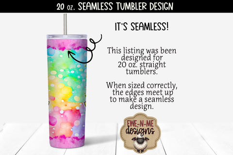 Bee You Cute Flowers 20oz Seamless Tumbler Wrap Sublimation Ewe-N-Me Designs 