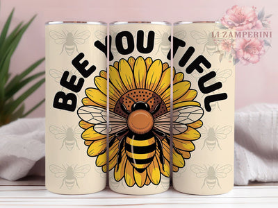 Bee You Tiful 20oz Tumbler Wrap, Bee You Tiful, Bee Sublimation PNG, Inspirational Bee Quote, 20oz Tumbler Wrap, Rustic Bee Design, Farmhouse Bee Wrap Sublimation Li Zamperini 