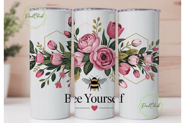 Bee Yourself 20oz Tumbler Wrap Sublimation PixelChick 