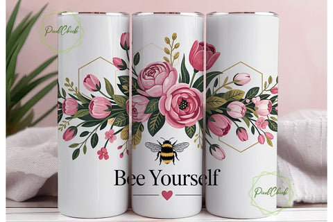 Bee Yourself 20oz Tumbler Wrap Sublimation PixelChick 